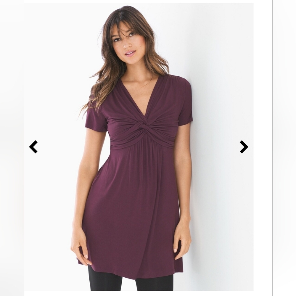Soma Short Sleeve Twist Front Tunic Merlot